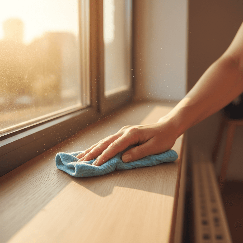 Professional cleaning service showing detailed attention to surfaces